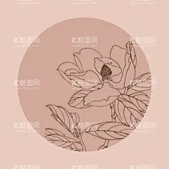 手绘线描花卉玉兰花  - 源文件下载【酷图网】手绘花卉,线描,线条,版画,植物,手绘插画,花卉,白描,花纹,玉兰花