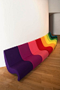 Verner PANTON sofa.  I don't think that I could live with this sofa, but it's very cool:)