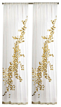 Sheer Curtain Panel With Discs, White and Gold, 50"x108" curtains