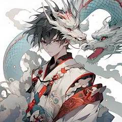 帅气男生头像｜帅气龙少年——蓝色龙龙