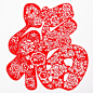 年货春节装饰中国特色礼品植绒布剪纸作品窗花牡丹福