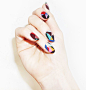 madelinepoolenails:    Shattered colored glass nails shot by me