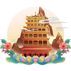 春节国庆中国风建筑-莫高窟