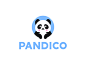 Pandico动物设计英语熊熊猫商标象例证vegadesign