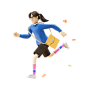 Girl Running With Bag  3D 跑步