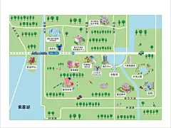 房地产手绘卡通区位图地图海报-志设网-zs9.com