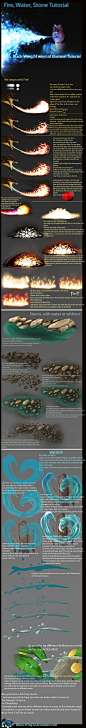 #水# #火#Fire, Stone and Water Tutorial by Black-Wing24