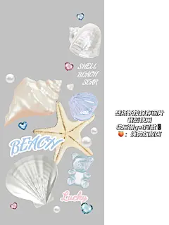 海底贝壳海洋珍珠拼贴✨｜原创插画壁纸分享