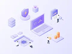 用电分析ui插画设计颜色2.5d插图ps icon ai