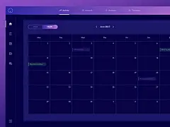 A new Calendar screen for the dark version inside my recent UI Kit for Sketch App.

You can see the full project at: https://www.ui8.net/products/web-app-ui-template