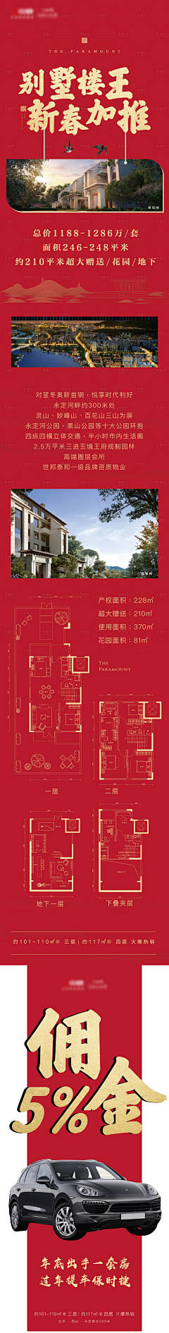 房地产加推楼王户型红金长图海报-设计素材-shejisc.cn