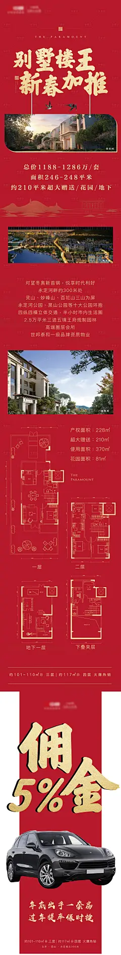 房地产加推楼王户型红金长图海报-设计素材-shejisc.cn
