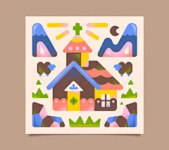 #灵感的诞生# 一组配色好看的扁平风插画设计
design by：Enisaurus ​​​​