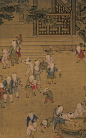 【高清放大版】清 冷枚 百子图 绢本40x200
   清 冷枚 百子图 绢本40x200
   作品描绘了 一百个天真烂漫的孩子在亭台楼阁间互相追逐嬉戏，他们有的手执彩旗，好像在站岗放哨，还有的在捉迷藏、打秋千、下棋、乘船、玩木偶、放鞭炮---每个孩子 神态各异，无一雷同，惟妙惟肖，习习如生，服饰色泽艳丽， ​​​​...展开全文c