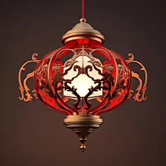 红色中国风灯笼新年灯笼喜庆灯笼图片