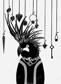 黑白鸟创意插画高清素材 创意 插画 艺术 设计 鸟 黑白 免抠png 设计图片 免费下载