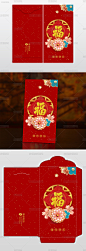 2019新年福字红包设计红色大气猪年红包