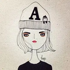 kapi复古女孩 简约系列 头像 线描 壁纸 酷酷 帽子 @北坤人素材