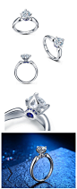 蓝宝石象征忠诚、坚贞、慈爱和诚实，英文名为Sapphire。相信蓝宝石的嵌入会给佩戴这款钻戒的人带来美好的祝福！