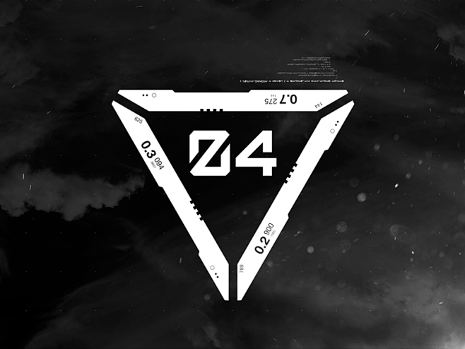 0462三角赛博朋克空间科幻数字数字类型故障未来派矢量抽象