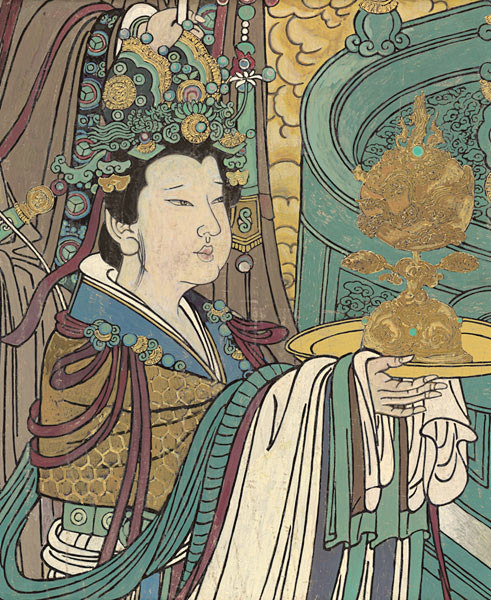 永乐宫壁画仕女柯罗复制版