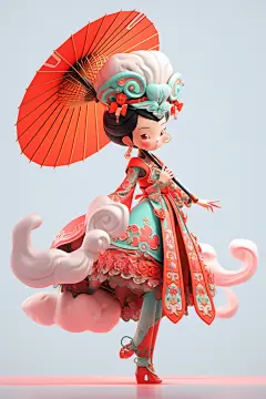 苗族姑娘少数民族孩童少女人物模型