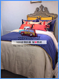 北欧软装儿童现代简约样板房间软装床品多件套蓝色床上用品包邮-淘宝网