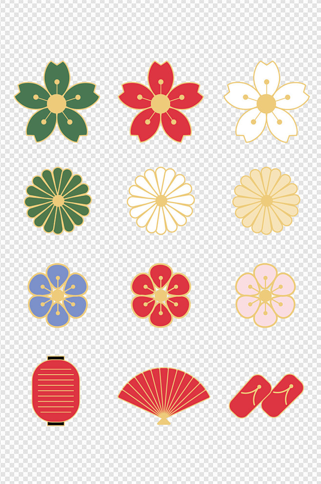 日式风格海报卡片元素樱花花朵