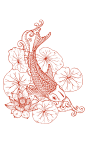 中国风传统纹样锦鲤图案