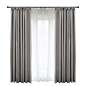 Solid Grey Blackout Curtain Modern Simple Curtain Living Room Bedroom Fabric(One Panel)