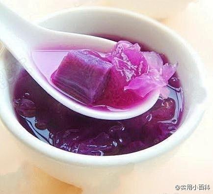 【好喝的紫薯银耳汤】料：银耳、紫薯、冰糖...