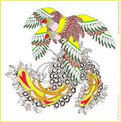 手绘民族风动物花纹矢量图下载