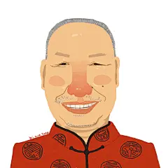 鼻血洋  的插画 爷爷过生日  嘿嘿