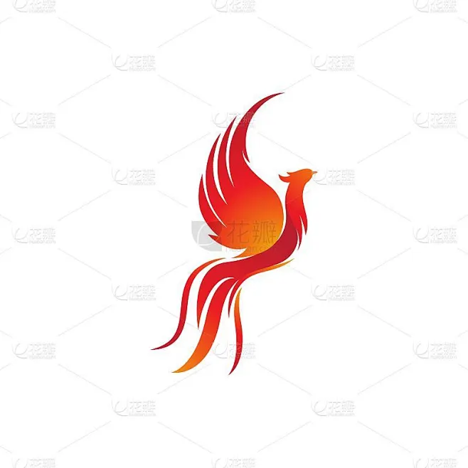 凤凰矢量图标插图素材-花瓣网