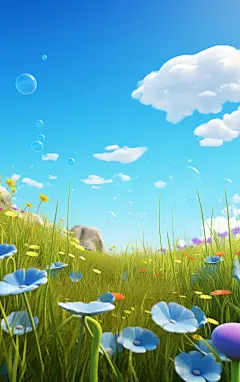 简约植物壁纸花朵壁纸素材图AI图