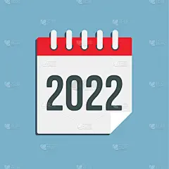 矢量图标日历年2022年，图标的一年