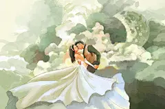 时尚黄色唯美创意高端情人节爱情插画