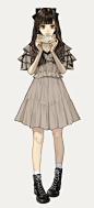 穿漂亮裙子是每个女孩子的梦想吧，日本插画师： 坂内若 IG：sakauchi0 ​ ​​​​