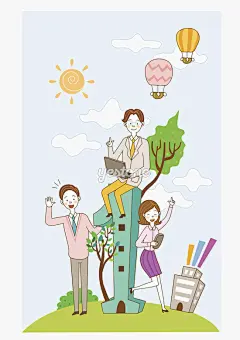 韩国插画_商业人物_商务_清新_启动插画_清新_Yestone邑石网_高品质的版权图片及商业正版图片素材提供商