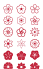 花朵花瓣图案红色喜庆剪纸窗花纹样AI矢量设计素材PNG-淘宝网
