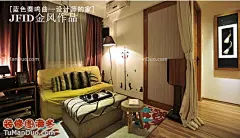 [蓝色奏鸣曲--100平方深圳设计师的家手机壁纸-休闲-东南亚-中户型-休息室-实景图-沙发-绿色]