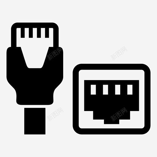 lan连接internet端口图标 设计图片 免费下载 页面网页 平面电商 创意素材