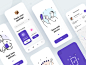 Miber - Delivery & Tracking App illustration 2d illustration clean ui tracking app delivery app purple app iphonex user experience user interface mobileapp clean design ux ui