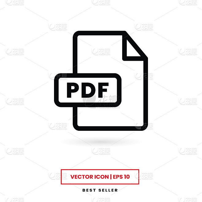 PDF图标矢量。PDF文件签署