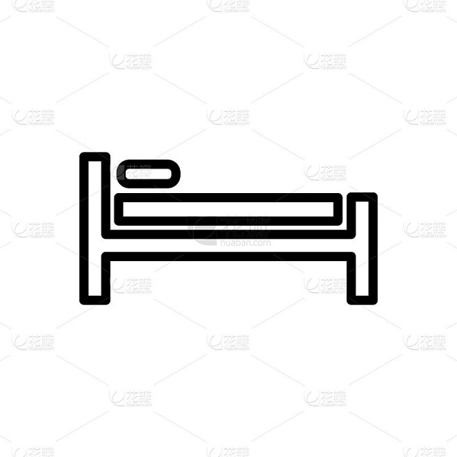 插图向量图形的床图标模板