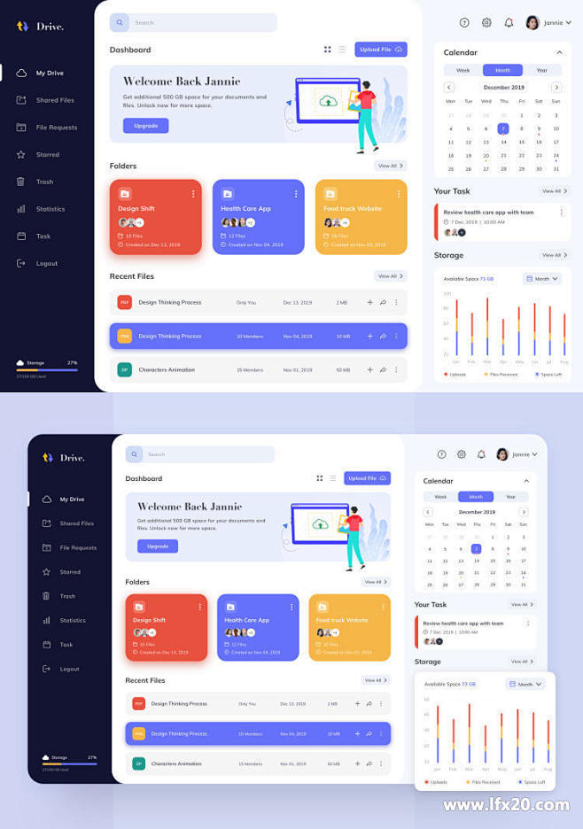 网盘应用用户后台界面dashboard ...