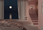 #灵感的诞生#  Six N. Five设计工作室为Atelier Aveus的家具系列开放式海滨住宅内部设计了一系列名为“The Wait” 超现实效果图 ​​​​