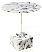 Ettore Sottsass; Brass and Marble Occasional Table for Ultima, c2000.: 