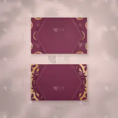 名片模板勃艮第与印度黄金饰品为您的个性。