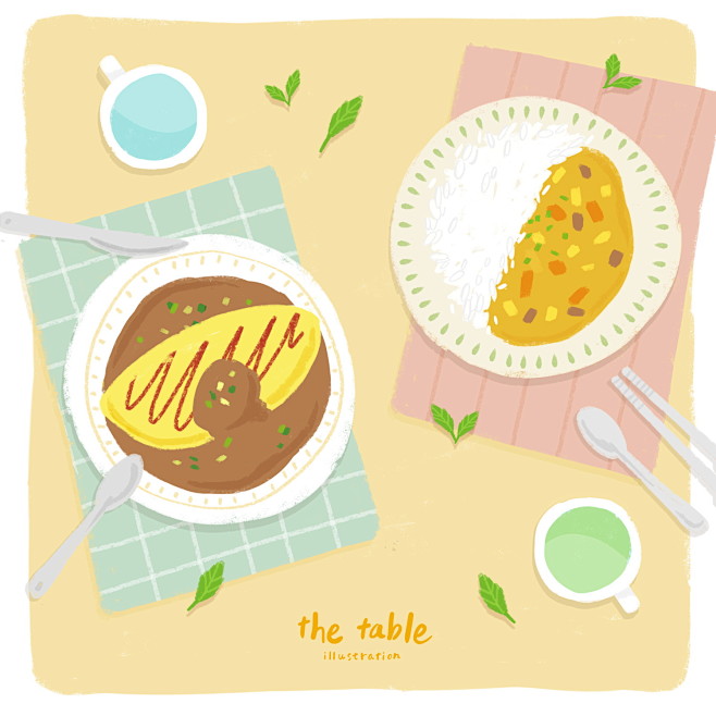 美食饮料插画